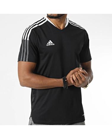 CAMISETA ADIDAS TIRO 21 PRETO E CINZA GRIS
