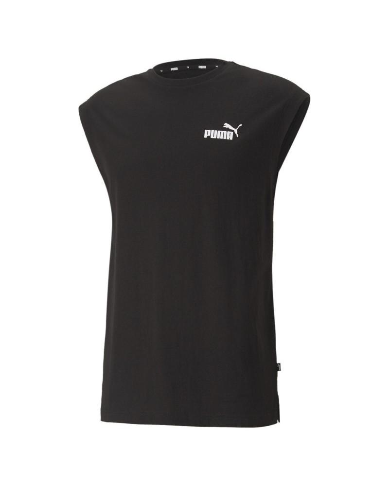 PUMA BLACK SLEEVELESS T-SHIRT NEGRO BLACK WHITE 400