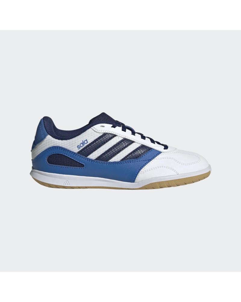 ADIDAS SUPER SALA J INDOOR FOOTBALL SHOES WHITE AND BLUE AZUL