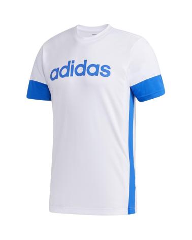 T-SHIRT ADIDAS DESIGNED 2 MOVE COLORBLOCK BRANCO E AZUL BLANCO-AZUGLO