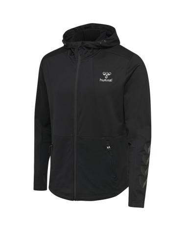 GIACCA HUMMEL ASTON NERA CON CAPPUCCIO E CERNIERA NEGRO