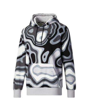 FELPA CON CAPPUCCIO PUMA BOOSTER RALPH PRINT BIANCO-NERO BLANCO-NEGRO
