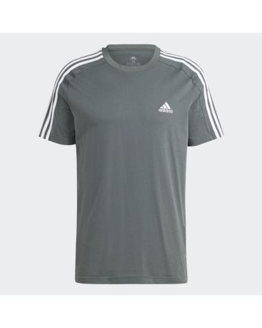T-SHIRT ADIDAS IN COTONE VERDE SCURO CON 3 STRISCE VERDE OSCURO