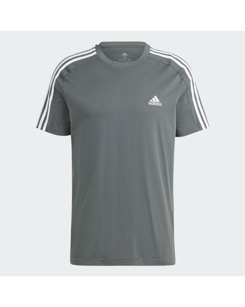 T-SHIRT ADIDAS IN COTONE VERDE SCURO CON 3 STRISCE VERDE OSCURO