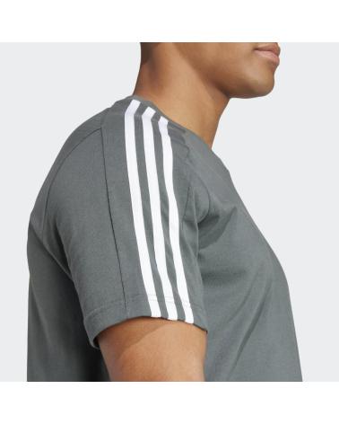 T-SHIRT ADIDAS IN COTONE VERDE SCURO CON 3 STRISCE VERDE OSCURO