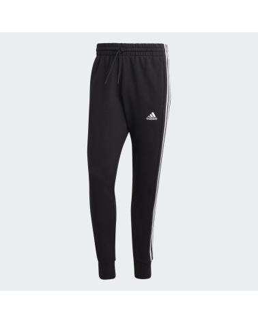 ADIDAS ESSENTIALS FRENCH TERRY TAPERED CUFF 3-STREIFEN HOSE SCHWARZ NEGRO