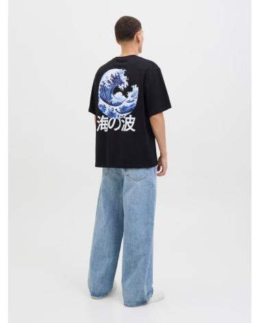 T-SHIRT ESTAMPADA JACK & JONES 12278393 PRETA NEGRO