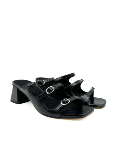 Home-KESLEM-BLACK KESLEM M5371B MULES WITH DOUBLE STRAP AND BUCKLES-NEGRO