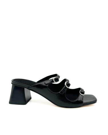 Home-KESLEM-BLACK KESLEM M5371B MULES WITH DOUBLE STRAP AND BUCKLES-NEGRO