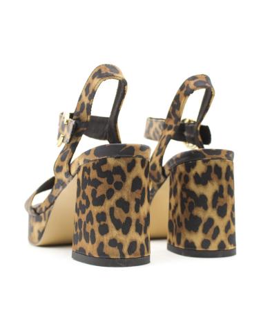 SANDALES KESLEM M5360B LEOPARD AVEC PLATEFORME ET TALON CARRÉ LEOPARDO