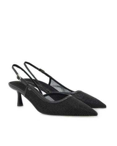 DÉCOLLETÉ SLINGBACK KESLEM M5307B NERE CON PUNTA AFFUSOLATA E TACCO BASSO NEGRO