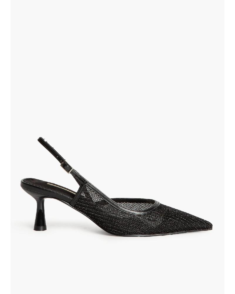 DÉCOLLETÉ SLINGBACK KESLEM M5307B NERE CON PUNTA AFFUSOLATA E TACCO BASSO NEGRO