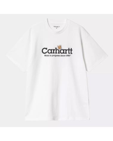T-SHIRT CARHARTT WIP S/S LABEL SCRIPT BRANCO MULTICOLORIDO MULTICOLOR