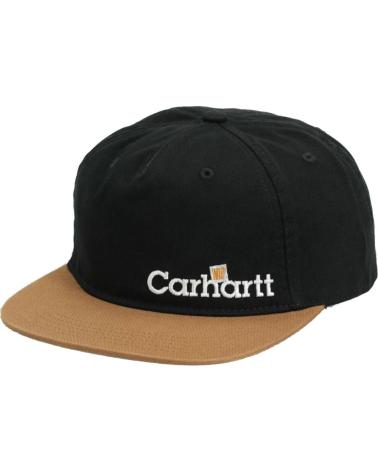 CARHARTT LABEL SCRIPT COACH CAP BLACK AND BROWN MULTICOLOR