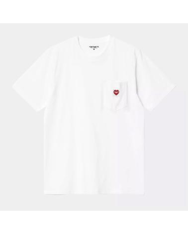 T-SHIRT CARHARTT S-S POCKET HEART BRANCA MULTICOLOR