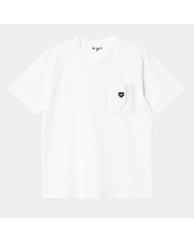 T-SHIRT CARHARTT S-S POCKET HEART BRANCA MULTICOLORIDA MULTICOLOR