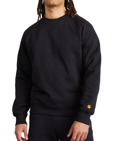 SWEATSHIRT CARHARTT CHASE SWEAT NOIR AVEC LOGO DORÉ MULTICOLOR