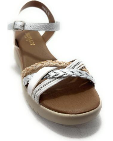 CHIC VISION SANDALIAS CUÑA BLANCA CON TIRAS TRENZADAS CONFORT BLANCO
