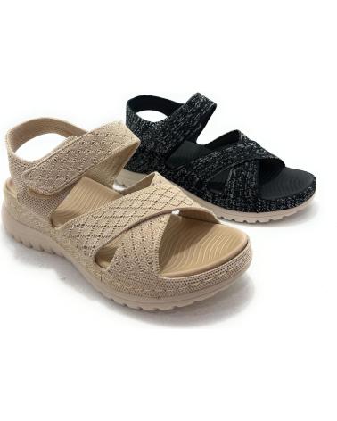 CHIC VISION SANDALIAS MUJER RELAX TEXTIL PEGUE CUNA BEIGE