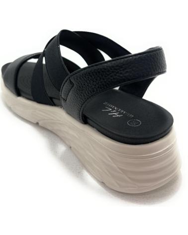 CHIC VISION SANDALIAS DOBLE PLATAFORMA ELÁSTICOS CÓMODAS NEGRO NEGRO