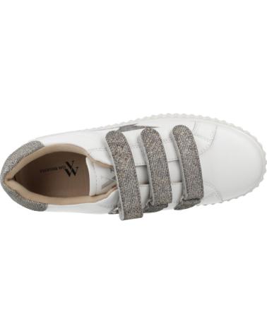 BASKETS VANESSA WU JANE BLANCHES AVEC DÉTAILS ANTHRACITE PAILLETÉS ANTRCITA