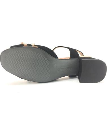SANDALIA PIESANTO 84613680028 NEGRA CON LAZO DECORATIVO NEGRO