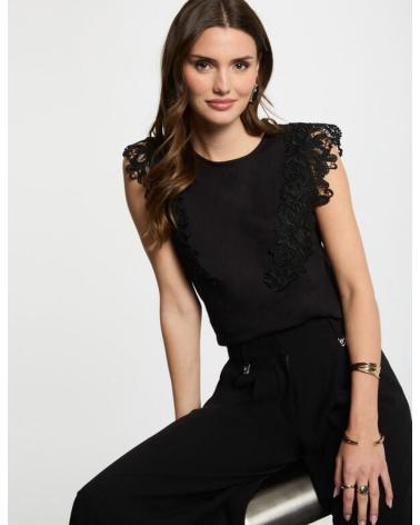 MORGAN SHORT SLEEVE T-SHIRT 252-DFLOWER BLACK NEGRO