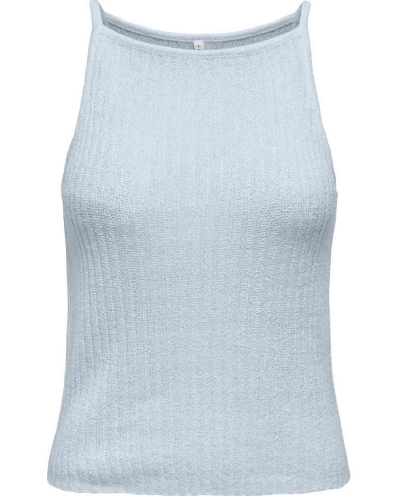 ONLY KNITTED STRAPPY TOP 15347883 LIGHT BLUE CELESTE