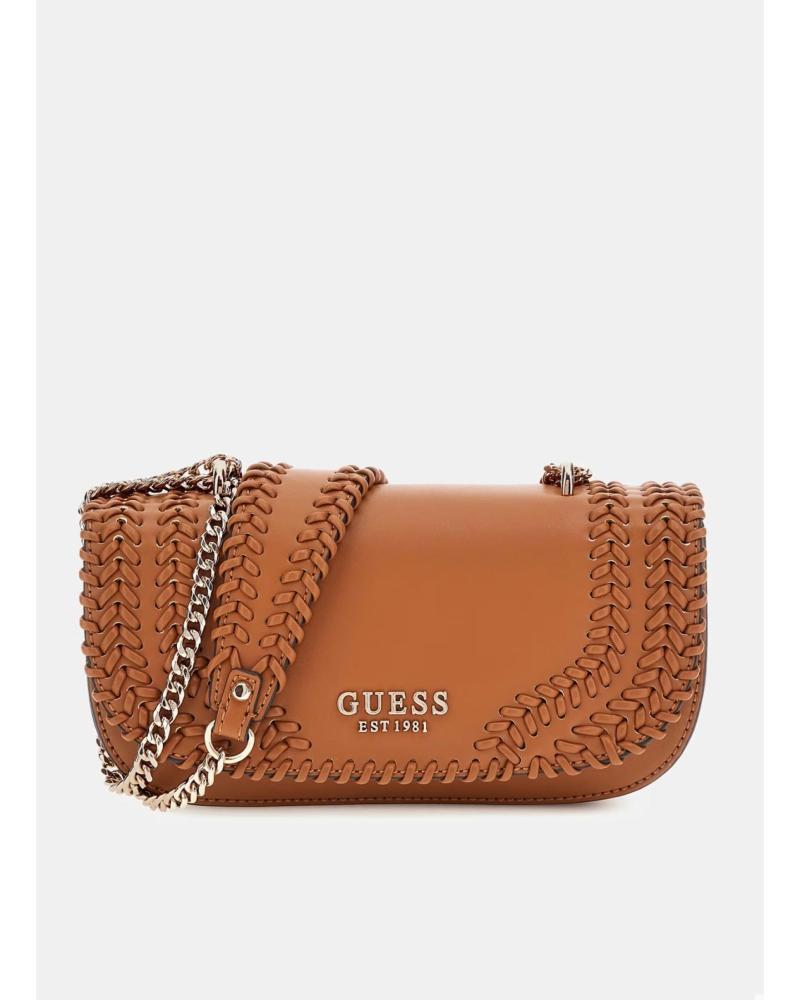 SAC BANDOULIÈRE CONVERTIBLE GUESS TATUM FLAP EN CUIR CUERO