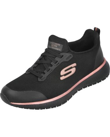 SKECHERS TÊNIS ESPORTIVO PRETO COM DETALHES OURO ROSA NEGRO