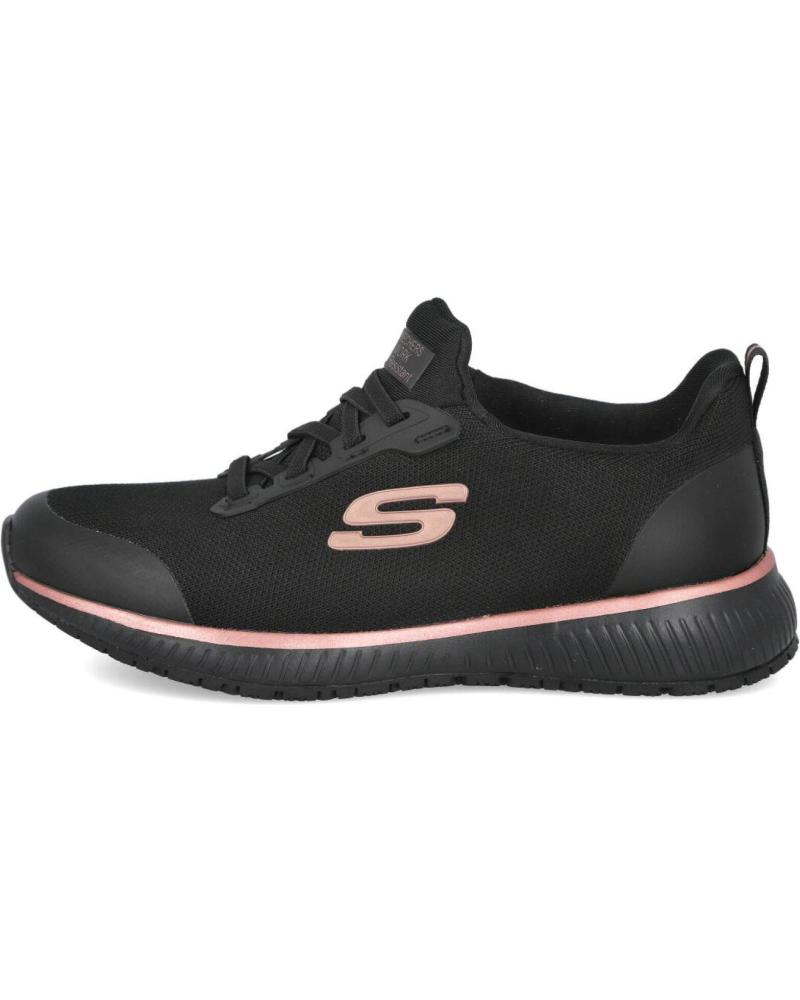 SKECHERS TÊNIS ESPORTIVO PRETO COM DETALHES OURO ROSA NEGRO