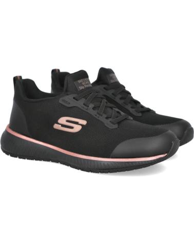 SKECHERS TÊNIS ESPORTIVO PRETO COM DETALHES OURO ROSA NEGRO