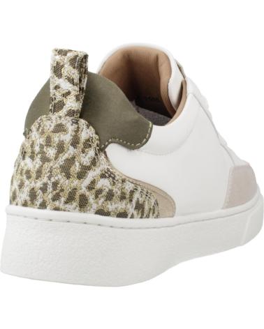 VANESSA WU JOYCE WEISSE UND KHAKI SNEAKER MIT SEITENLOGO UND ANIMAL-PRINT-DETAIL KAKI