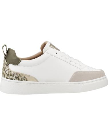 VANESSA WU JOYCE WEISSE UND KHAKI SNEAKER MIT SEITENLOGO UND ANIMAL-PRINT-DETAIL KAKI