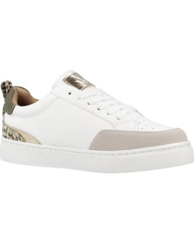 VANESSA WU JOYCE WEISSE UND KHAKI SNEAKER MIT SEITENLOGO UND ANIMAL-PRINT-DETAIL KAKI
