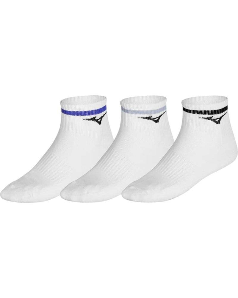 MIZUNO 3ER-PACK MID-TRAININGSSOCKEN 32GXCA25-0 - WEISS MIT FARBLINIEN CLARO