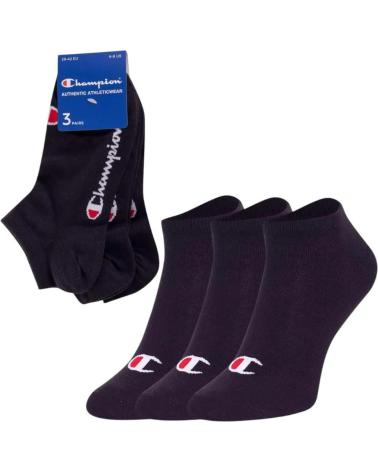 CHAMPION CALCETINES CORTOS UNISEX 3-PARES U20100-KK001 NEGRO