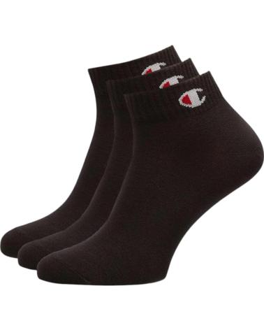 CONFEZIONE DA 3 CALZINI CHAMPION AUT ATHL QUARTER NERI (U20099-KK001) NEGRO