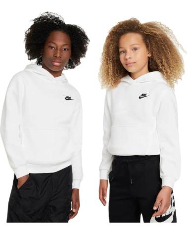 FELPA CON CAPPUCCIO NIKE NSW CLUB FLEECE FD3000-100 BIANCA CLARO