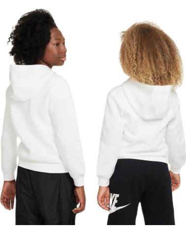 FELPA CON CAPPUCCIO NIKE NSW CLUB FLEECE FD3000-100 BIANCA CLARO