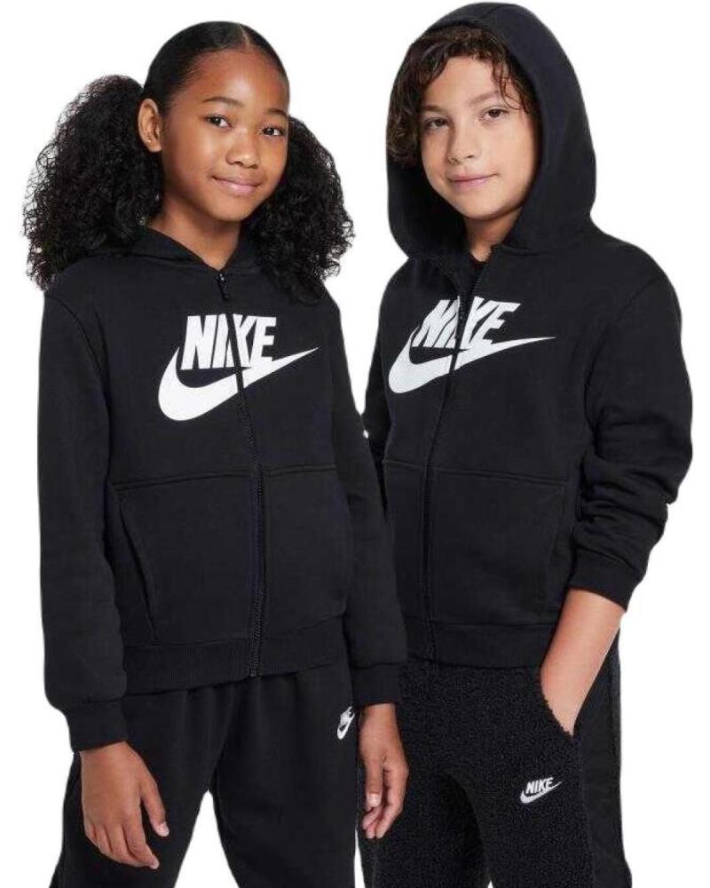 NIKE SUDADERA K NSW CLUB FLC HD FZ LS HOODIE FD2990-010 NEGRO