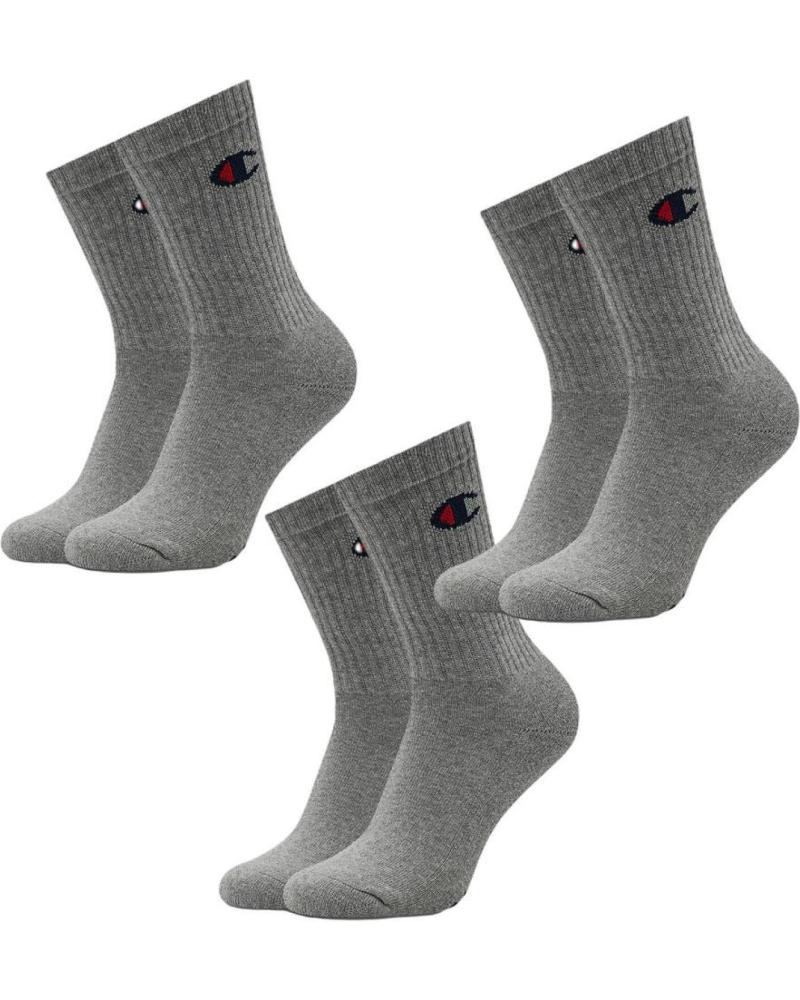 CALZE CHAMPION ATHLETIC CREW CONFEZIONE DA 3 PAIA - GRIGIO U24558-EM010 GRIS