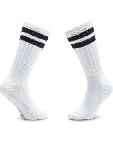 CONVERSE 2ER-PACK HOHE SOCKEN E744W WEISS MIT STREIFEN UND LOGO BLANCO