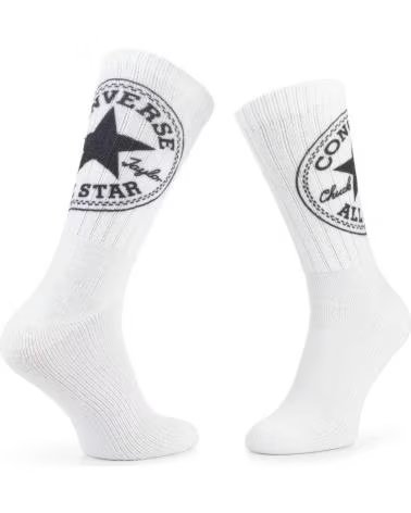CONVERSE 2ER-PACK LANGE ZWEIFARBIGE SOCKEN E744A - SCHWARZ UND WEISS BLANCO