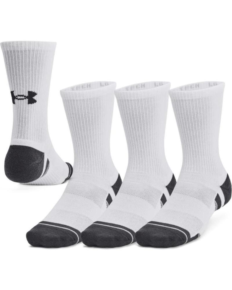 UNDER ARMOUR PERFORMANCE TECH SOCKEN 3ER-PACK WEISS 1379512-100 CLARO