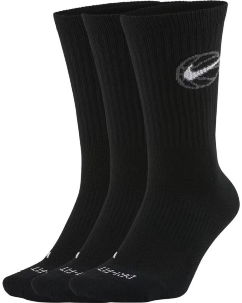 NIKE CALCETINES CREW EVERYDAY BBALL 3-PAR DA2123-010 NEGRO