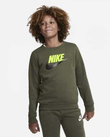 NIKE SWEATSHIRT B NSW CLUB FUTURA CREW 2 OLIV CV9297-325 VERDE