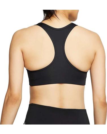 NIKE SWOOSH FUTURA SPORT-BH SCHWARZ MIT MITTLEREM HALT