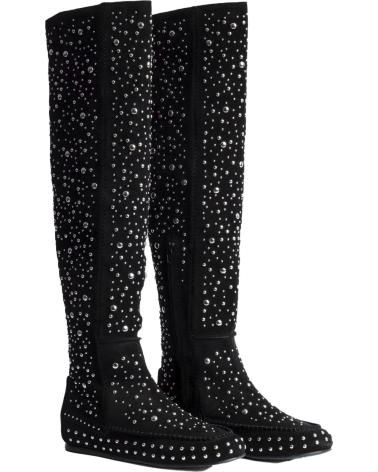 ZADIG AND VOLTAIRE HOHE WILDLEDERSTIEFEL SWCT00791 MIT NIETEN SCHWARZ NEGRO
