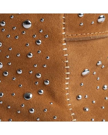 ZADIG AND VOLTAIRE HOHE WILDLEDERSTIEFEL SWCT00791 MIT NIETEN CAMEL CAMEL